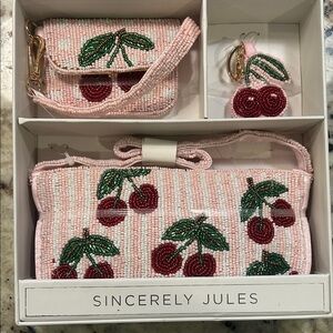 Sincerely Jules Pink and Green Cherry Beaded Bag Set Viral TikTok